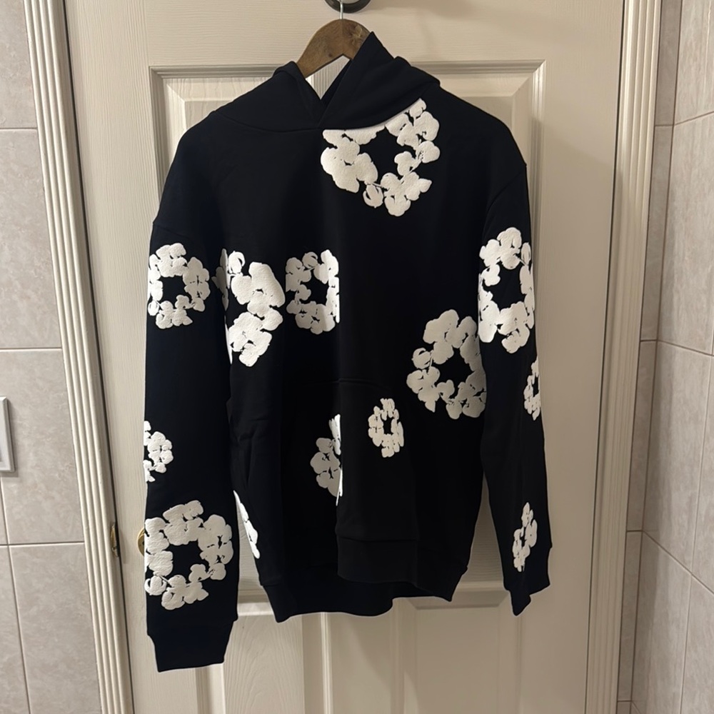 Black denim tears hoodie L